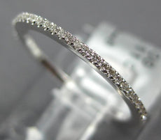 ESTATE .11CT DIAMOND 18KT WHITE GOLD 3D 1mm ETERNITY STACKABLE ANNIVERSARY RING