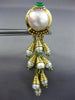 ESTATE 2.80CT DIAMOND & MULTI GEM 18KT YELLOW GOLD CHANDELIER HANGING EARRINGS