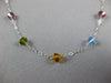 ESTATE 16.90CT AAA MULTI GEM 14KT WHITE GOLD 3D BY THE YARD LOVE NECKLACE #27005