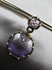 19.08CT WHITE & BLACK DIAMOND & AAA AMETHYST 14KT ROSE GOLD 3D HANGING EARRINGS