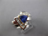 WIDE 1.69CT DIAMOND & AAA TANZANITE 18K 2 TONE GOLD 3D TRILLION & ROUND FUN RING