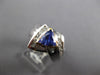 WIDE 1.69CT DIAMOND & AAA TANZANITE 18K 2 TONE GOLD 3D TRILLION & ROUND FUN RING