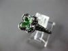 2.51CT BLACK DIAMOND & AAA TSAVORITE 14KT WHITE GOLD 4 LEAF CLOVER FLOWER RING