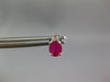 ESTATE .80CT DIAMOND & AAA RUBY 14KT WHITE GOLD 3D OVAL & ROUND STUD EARRINGS
