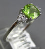 ESTATE 1.06CT DIAMOND & AAA PERIDOT 14KT WHITE GOLD 3D CUSHION & ROUND FUN RING