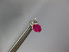 ESTATE .80CT DIAMOND & AAA RUBY 14KT WHITE GOLD 3D OVAL & ROUND STUD EARRINGS