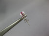 ESTATE .80CT DIAMOND & AAA RUBY 14KT WHITE GOLD 3D OVAL & ROUND STUD EARRINGS