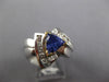 WIDE 1.69CT DIAMOND & AAA TANZANITE 18K 2 TONE GOLD 3D TRILLION & ROUND FUN RING