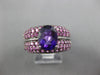 LARGE 3.36CT AAA AMETHYST & PINK SAPPHIRE 18KT WHITE GOLD ROUND & OVAL FUN RING