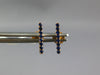 ESTATE .17CT AAA SAPPHIRE 14KT ROSE GOLD 3D CLASSIC ROUND BAR STUD EARRINGS