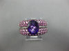 LARGE 3.36CT AAA AMETHYST & PINK SAPPHIRE 18KT WHITE GOLD ROUND & OVAL FUN RING