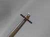 ESTATE .17CT AAA SAPPHIRE 14KT ROSE GOLD 3D CLASSIC ROUND BAR STUD EARRINGS