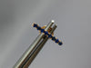 ESTATE .17CT AAA SAPPHIRE 14KT ROSE GOLD 3D CLASSIC ROUND BAR STUD EARRINGS