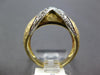 LARGE .16CT DIAMOND 14KT 2 TONE GOLD 3D CRISS CROSS X NUGGET MATTE & SHINY RING