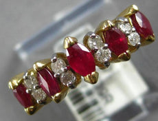.89CT DIAMOND & AAA RUBY 14KT YELLOW GOLD 3D ROUND & MARQUISE ANNIVERSARY RING