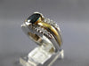 WIDE 1.25CT DIAMOND & AAA SAPPHIRE 14KT 2 TONE GOLD OVAL & ROUND ENGAGEMENT RING
