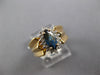 ESTATE .91CT DIAMOND & AAA SAPPHIRE 14KT YELLOW GOLD MARQUISE & ROUND FUN RING
