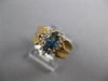 ESTATE .91CT DIAMOND & AAA SAPPHIRE 14KT YELLOW GOLD MARQUISE & ROUND FUN RING