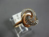 .25CT WHITE & CHOCOLATE FANCY DIAMOND 14KT ROSE GOLD LOVE KNOT FLOWER FUN RING