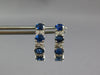 2.27CT DIAMOND AAA SAPPHIRE 14K WHITE GOLD OVAL & ROUND 4 STONE HANGING EARRINGS