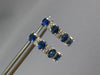 2.27CT DIAMOND AAA SAPPHIRE 14K WHITE GOLD OVAL & ROUND 4 STONE HANGING EARRINGS