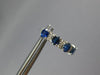 2.27CT DIAMOND AAA SAPPHIRE 14K WHITE GOLD OVAL & ROUND 4 STONE HANGING EARRINGS