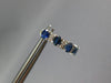 2.27CT DIAMOND AAA SAPPHIRE 14K WHITE GOLD OVAL & ROUND 4 STONE HANGING EARRINGS