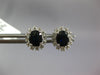 1.74CT DIAMOND & AAA SAPPHIRE 14K WHITE GOLD OVAL & ROUND FLOWER STUD EARRINGS