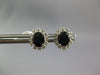 1.74CT DIAMOND & AAA SAPPHIRE 14K WHITE GOLD OVAL & ROUND FLOWER STUD EARRINGS