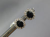 1.74CT DIAMOND & AAA SAPPHIRE 14K WHITE GOLD OVAL & ROUND FLOWER STUD EARRINGS