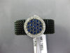 .59CT DIAMOND & AAA SAPPHIRE 14KT BLACK GOLD ROUND CLUSTER FLEXIBLE RING PENDANT