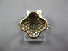 .51CT MULTI COLOR DIAMOND 14KT WHITE & ROSE GOLD 4 LEAF CLOVER FLOWER LOVE RING