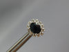 1.74CT DIAMOND & AAA SAPPHIRE 14K WHITE GOLD OVAL & ROUND FLOWER STUD EARRINGS