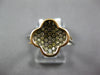 .51CT MULTI COLOR DIAMOND 14KT WHITE & ROSE GOLD 4 LEAF CLOVER FLOWER LOVE RING