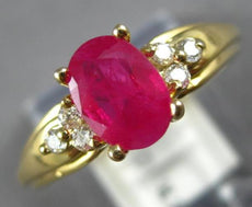 1.06CT DIAMOND & AAA RUBY 14KT YELLOW GOLD OVAL & ROUND FRIENDSHIP PROMISE RING