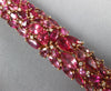 LARGE 44.80CT DIAMOND & AAA RHODOLITE 18KT ROSE GOLD MULTI SHAPE TENNIS BRACELET
