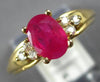 1.06CT DIAMOND & AAA RUBY 14KT YELLOW GOLD OVAL & ROUND FRIENDSHIP PROMISE RING