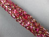 LARGE 44.80CT DIAMOND & AAA RHODOLITE 18KT ROSE GOLD MULTI SHAPE TENNIS BRACELET
