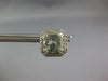 LARGE 4.22CT DIAMOND & AAA GREEN AMETHYST 14KT WHITE GOLD CUSHION STUD EARRINGS