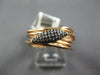 .19CT CHOCOLATE FANCY DIAMOND 14K ROSE & BLACK GOLD HANDCRAFTED BAMBOO LEAF RING