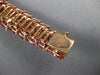LARGE 44.80CT DIAMOND & AAA RHODOLITE 18KT ROSE GOLD MULTI SHAPE TENNIS BRACELET