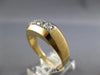 ESTATE .25CT DIAMOND 14KT YELLOW GOLD 3D 3 STONE MATTE & SHINY CLASSIC MENS RING