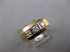 ESTATE .25CT DIAMOND 14KT YELLOW GOLD 3D 3 STONE MATTE & SHINY CLASSIC MENS RING
