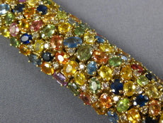 61.34CT DIAMOND & AAA MULTI COLOR SAPPHIRE 18KT YELLOW GOLD MULTI SHAPE BRACELET