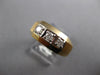 ESTATE .25CT DIAMOND 14KT YELLOW GOLD 3D 3 STONE MATTE & SHINY CLASSIC MENS RING