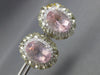 LARGE 14CT DIAMOND & AAA GREEN AMETHYST & KUNZITE 18KT WHITE GOLD OVAL EARRINGS
