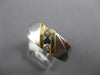 .25CT WHITE & BLUE DIAMOND 14KT 2 TONE GOLD 3D DIAGONAL MATTE & SHINY MENS RING