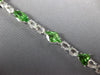 12.43CT AAA WHITE SAPPHIRE & TSAVORITE 18KT WHITE GOLD MULTI SHAPE FUN BRACELET