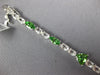 12.43CT AAA WHITE SAPPHIRE & TSAVORITE 18KT WHITE GOLD MULTI SHAPE FUN BRACELET