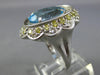 7.25CT WHITE & FANCY YELLOW DIAMOND & BLUE TOPAZ 14K WHITE GOLD OVAL FLOWER RING